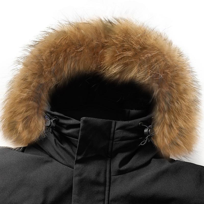 % Down New National Standard White Duck Down Jacket Men's and Women's Winter Loose Pie Overcome Thickened Large Fur Collar Jacket