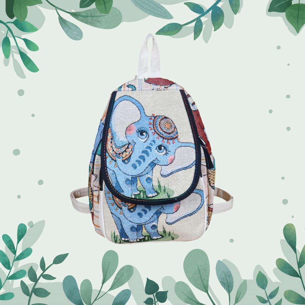 Backpack Embroidered Canvas Backpack for Women Cute Animal Floral Pattern Lightweight Travel Casual Backpack Small Daypack