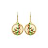 Colorful Enamel Bamboo Jade Earrings: Qipao Hanfu Style with 925 Silver Hooks
