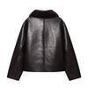 Dual-Sided Faux Leather Reversible Jacket for Women