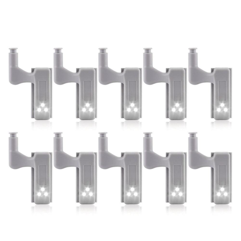 

10Pcs/Pack Cabinet Wardrobe General LED Hinge Lamp LED Light with Battery White