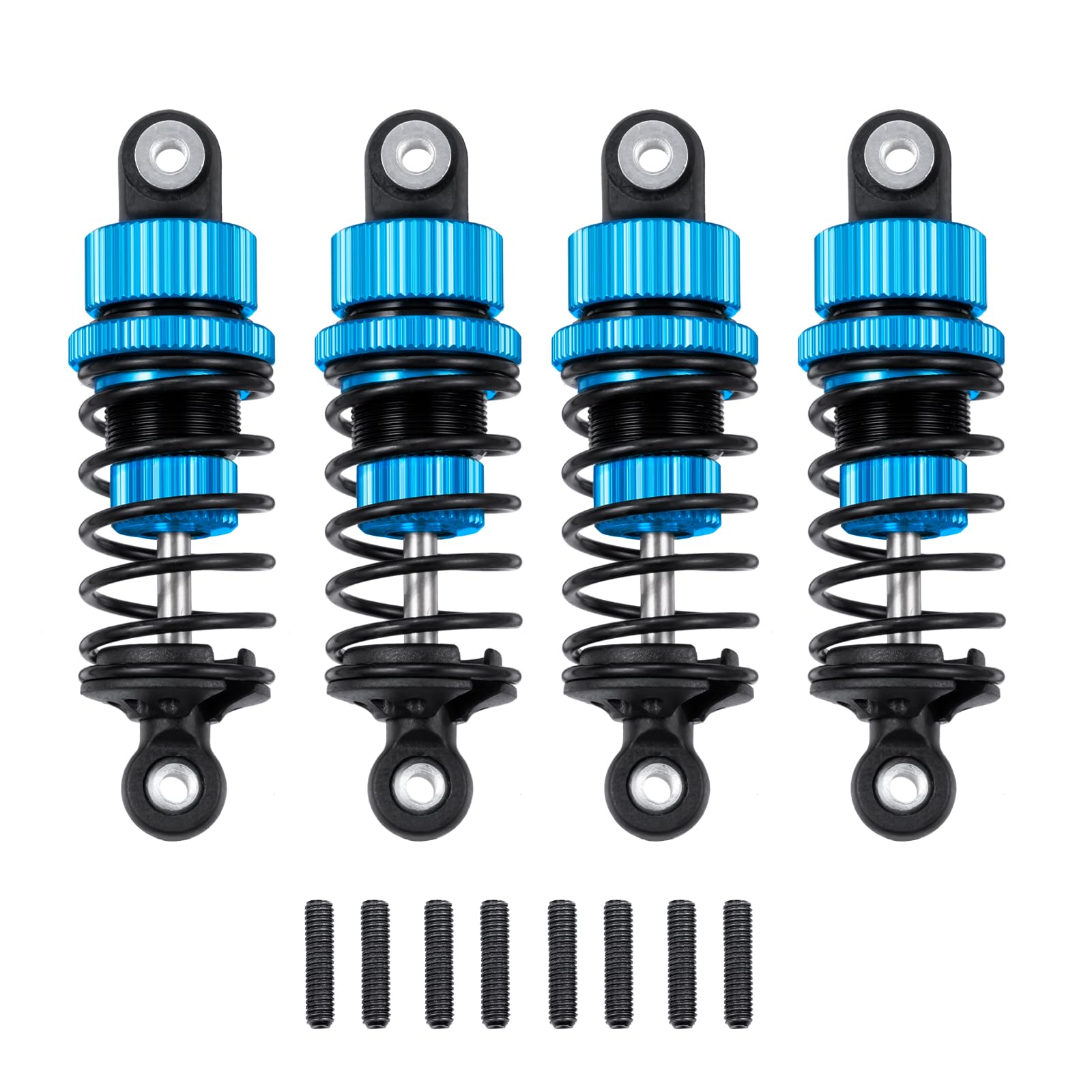 

TRZX 4pcs RC Shock Absorbers, Front & Rear Shock Absorbers, 55mm & 62mm, Upgrade Parts for Tamiya TT02 1/10 RC Drift Car (55mm Blue)
