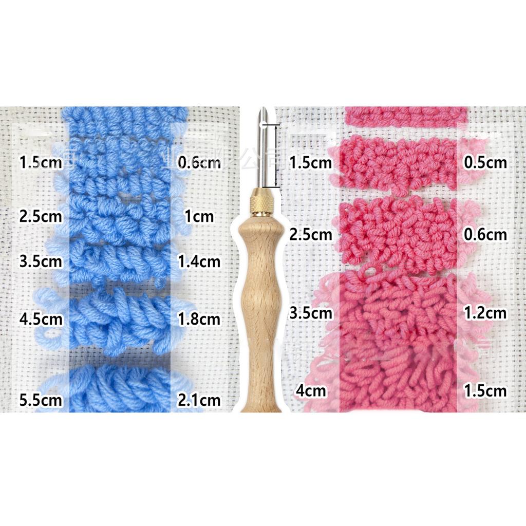 Wooden Handle Punch Needle with Needle Tips Embroidery Pens Sewing Embroidery Punch Needle Weaving Tools for Thread Yarn