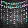 6pcs Halloween Party Decorations Cute Ghost Banner Hanging Ornaments Decor Bat Pumpkin Decorations Haunted Mansion Decor