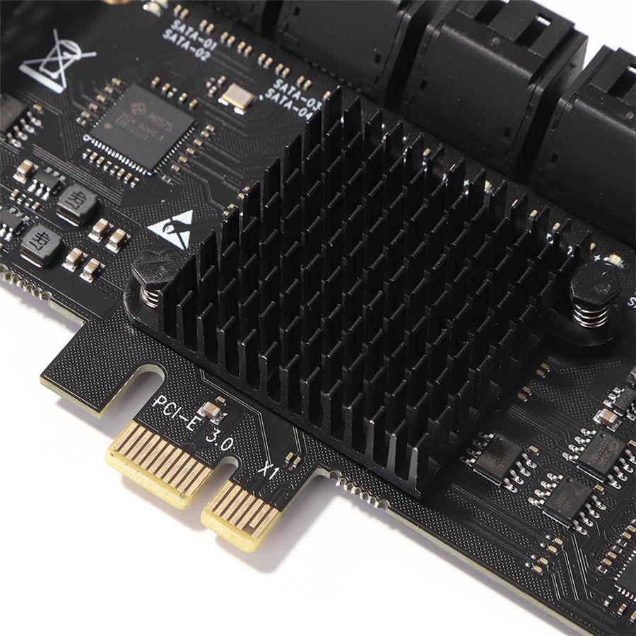 PCIE SATA Adapter Card 12 Port SATA 3 PCI Express X1 Expansion Card Riser Card