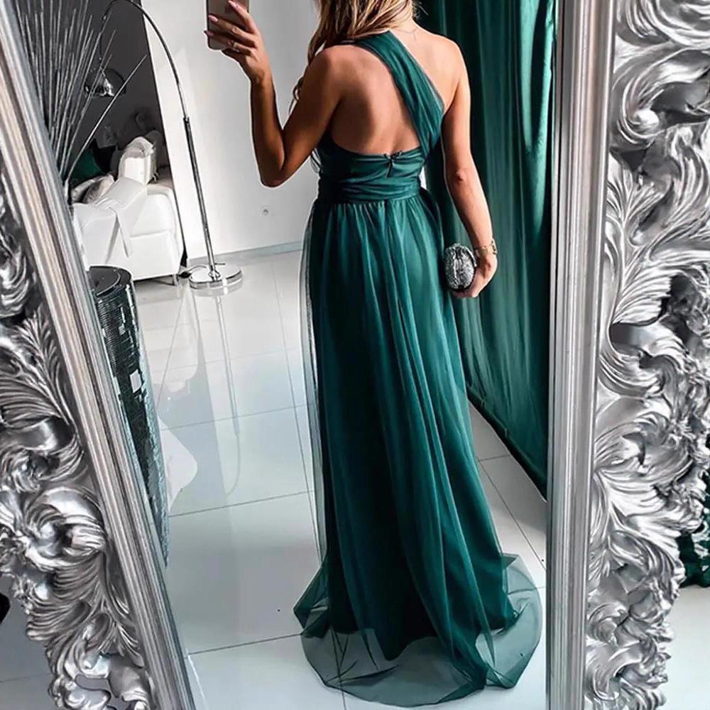 Commuter Dress Outer Single Solid Color Suspender Dress Evening Dress