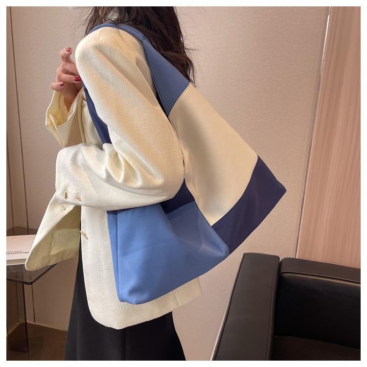 Patchwork Canvas Bag Women Shoulder Bag