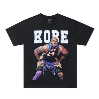 25SS Vintage Retro Style KOBE Portrait Letter Print High-Street Oversized XXXL Cotton Short Sleeve Streetwear T-Shirt For Men