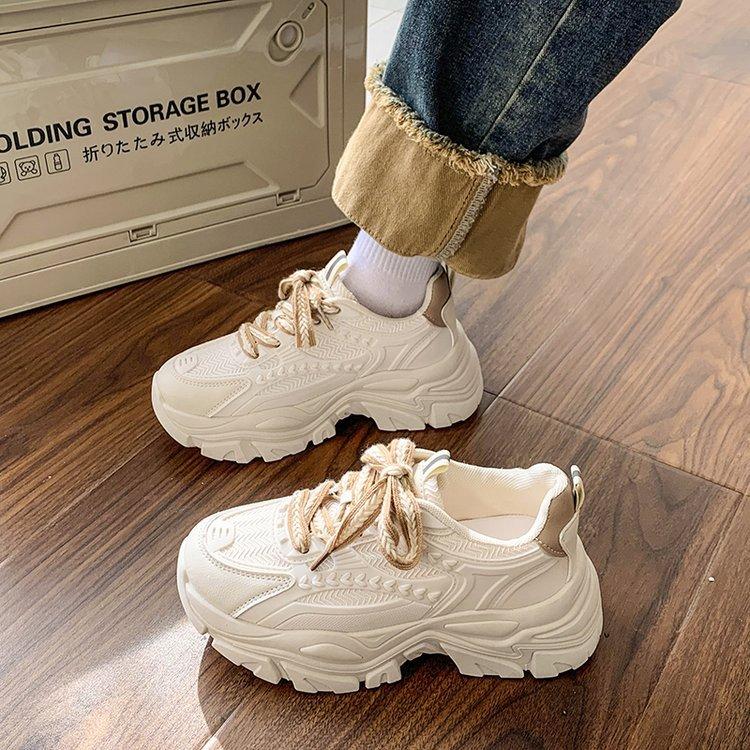 

Волшебные папины кроссовки осень и зима новые колосья пшеницы толстая подошва круглый носок спортивная обувь на высокой платформе обувь на платформе кэжуал 41