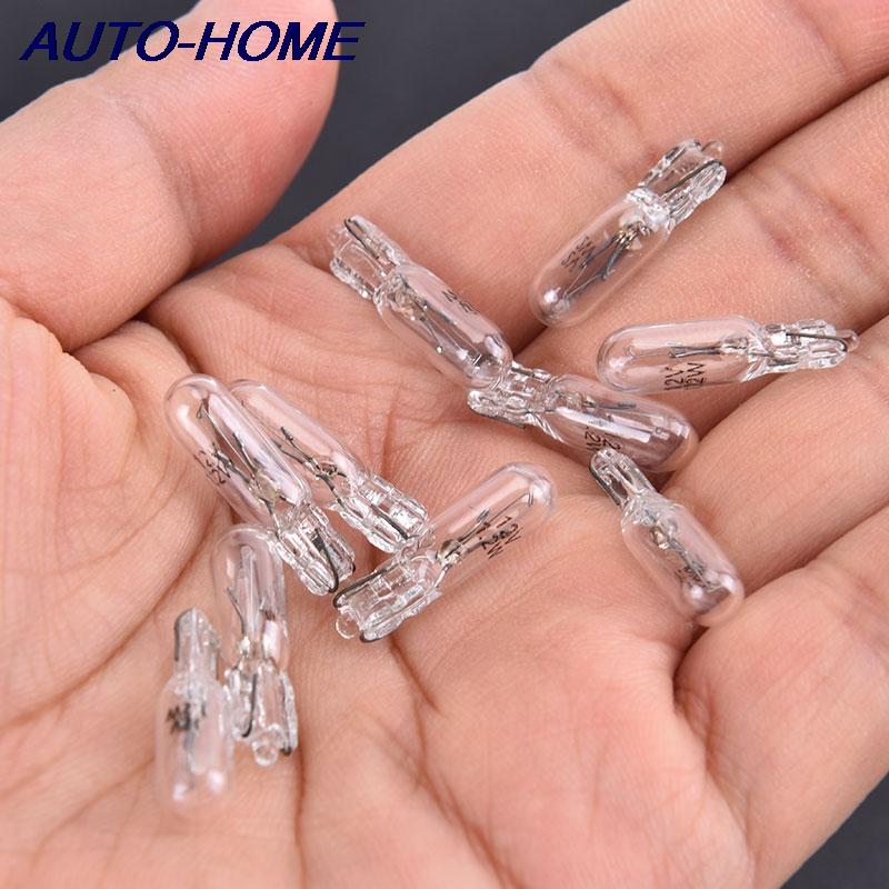 10Pcs/pack 12V 1.2W T5 Glass Light Bulb Dashboard Instrument Panel Brake Light Bulbs Headlights Lamp Lights Car Lights Bulbs 7