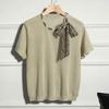 Women's French Round Neck Ice Silk Knit T-Shirt