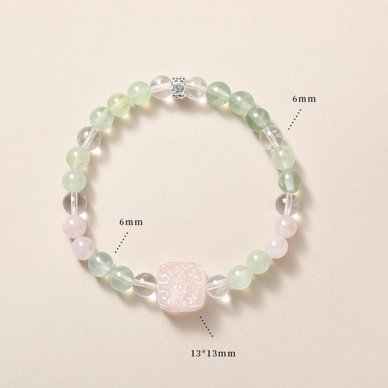 Aquamarine & White Crystal Beaded Bracelet: Fairy Summer Style for Girls, Sweet & Simple Fashion Hand Jewelry with a High-End Feel