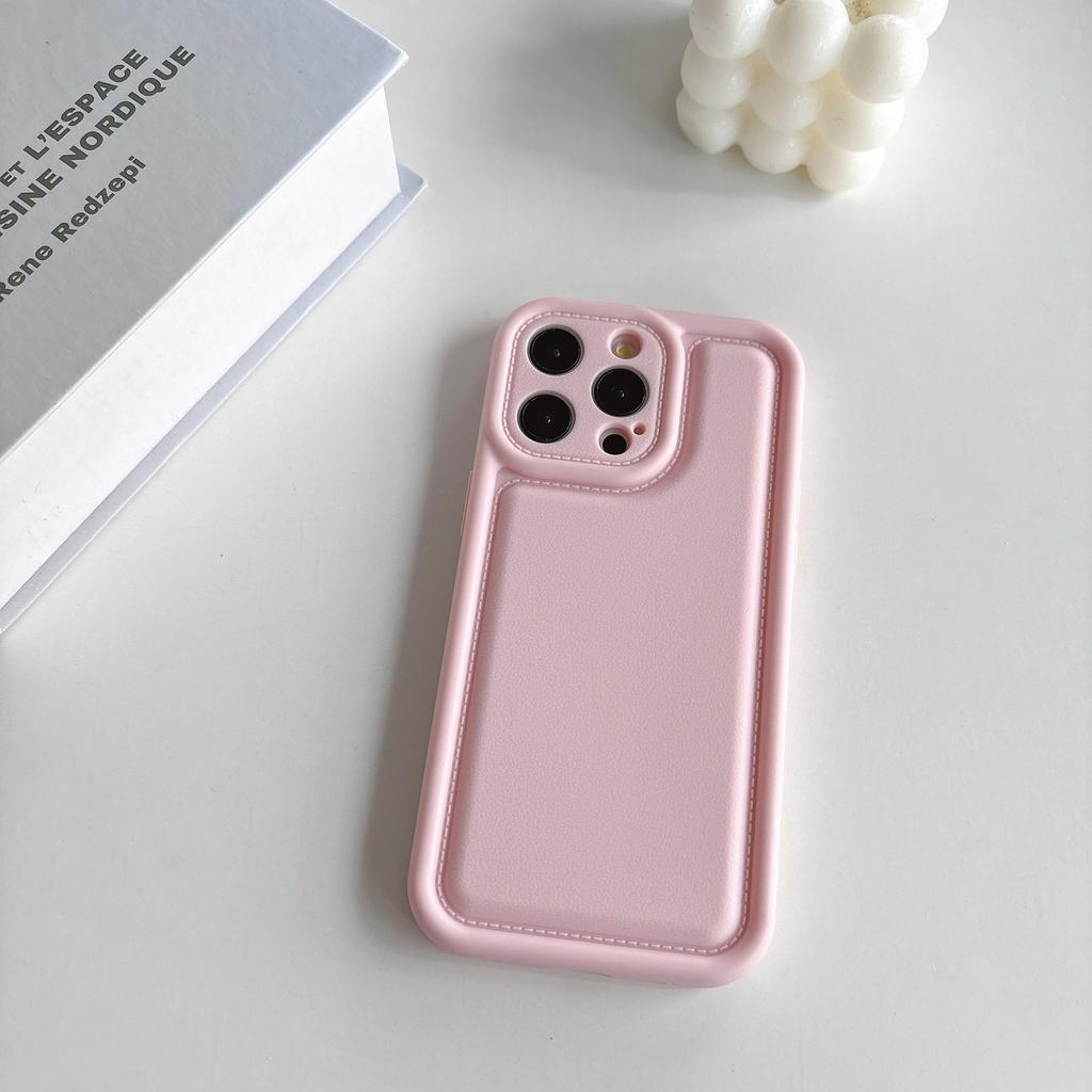 The Matte Leather Texture Phone Case Is Suitable for The IPhone 15PROMAX, Simple IPhone14, Full Cover and Shockproof 13 Women