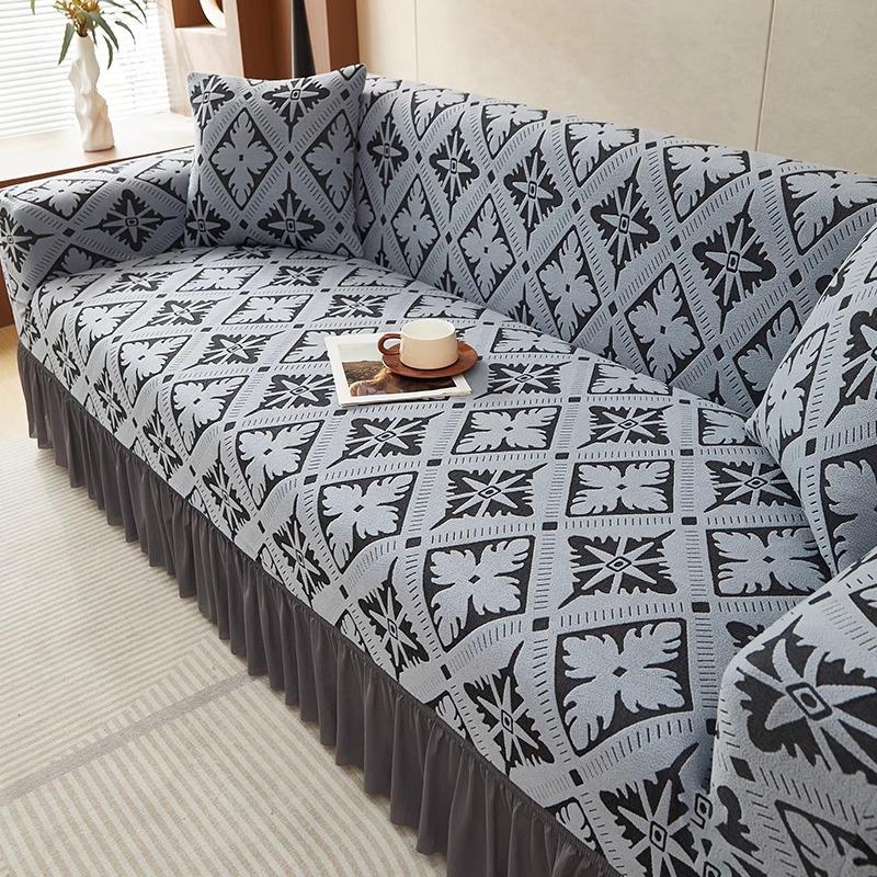 All inclusive Three and Four Seat Straight Row New Four Season Universal Thickened Elastic Chaise Longue Sofa Cover Cover