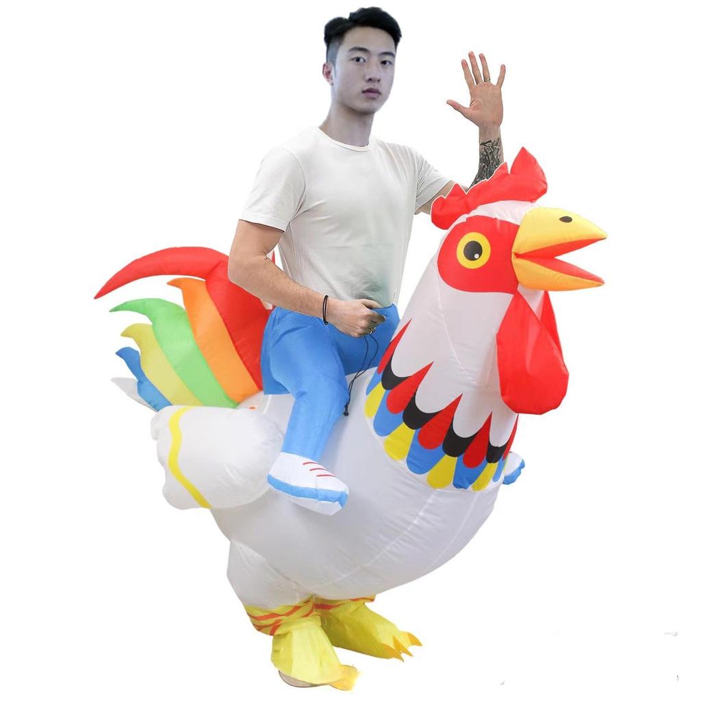 Colorful Inflatable Rooster Costume for Kids' Halloween and Stage Performances
