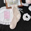 Cute Boneless Summer Thin Socks with Bow Ties. Children's Sweet Long Ribbons. Lolita Mid-calf Socks with Decorative Ties.