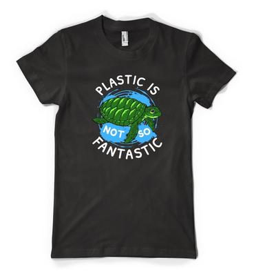 Le plastique n'est pas si fantastique T-shirt personnalisé unisexe pour adulte Monde Océan Tortue