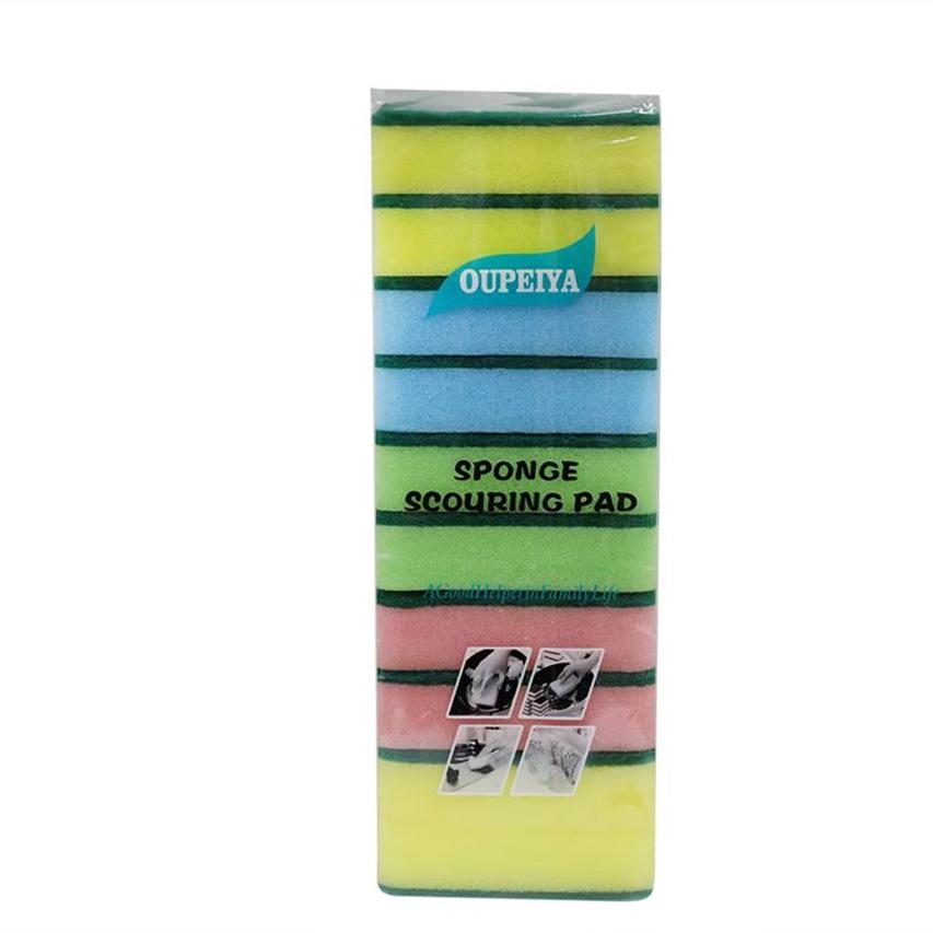 Double-Sided Durable Dishwashing Sponge and Scouring Pad for Kitchen Cleaning