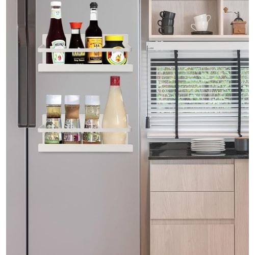 Magnetic Condiment Rack, Refrigerator Rack, Kitchen Rack, Bathroom Spice Rack, Magnetic Shelf, Magnetic Storage, Washing Machine Storage, Set of 2 Sup