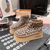 Women Boots New Leopard Platform Ankle Boots Women Designer Flat Casual Shoes Short Plush Cotton Shoes Trend Warm Winter Boots