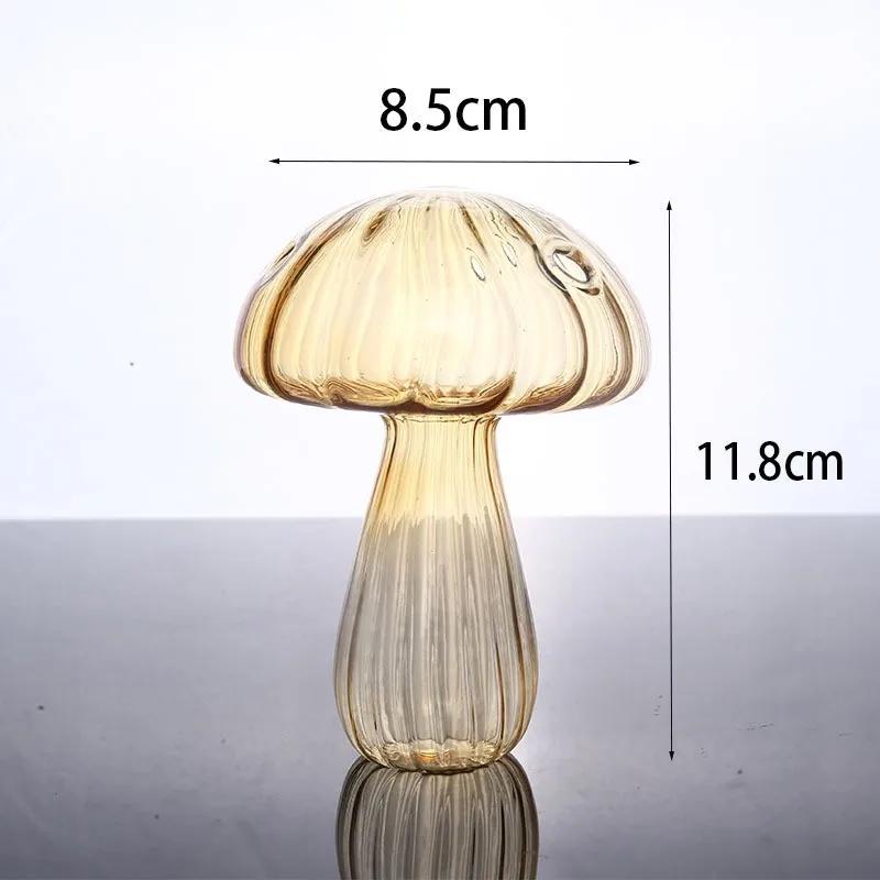 Transparent Jelly Color Mushroom Glass Vase Aromatherapy Bottle Home Small Vase Hydroponic Flower Pot Simple Table Decoration