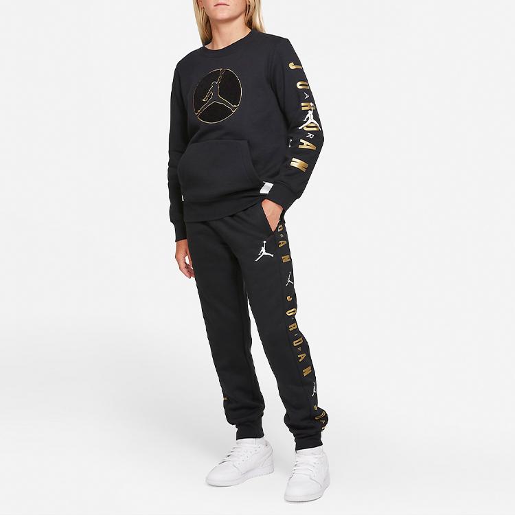 Jordan Logo Print Cuffed Sports Pants Kids bottoms Black DQ3832-010