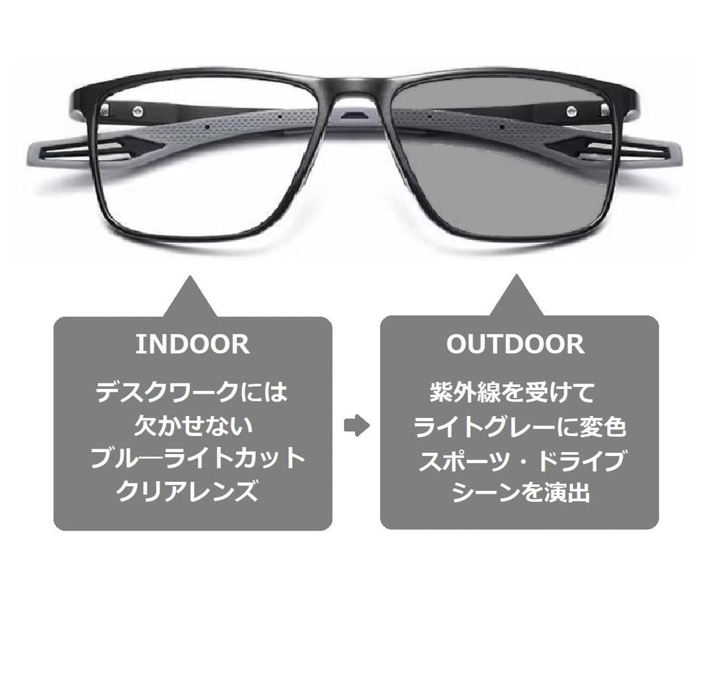 Blue Light Cutting Glasses Dimming Discoloration Computer Glasses Change To Sunglasses for PC Work When Going Out JIS Standard UV Protection