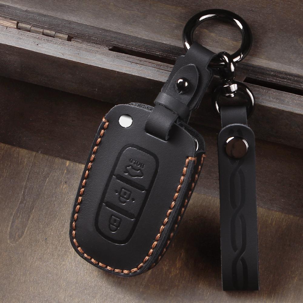Leather Keychain Car Key Case Cover for Kia Carnival K3 K5 Forte Sportage R D5 KX5 KX3