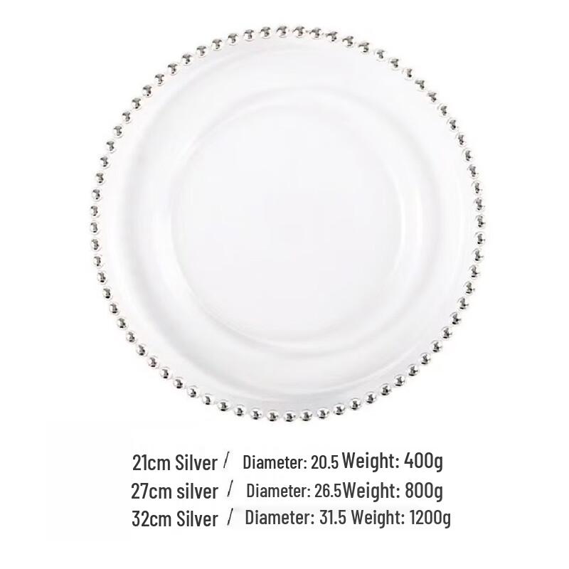 Dresden Gold Rim Glass Beaded Dinner Plate