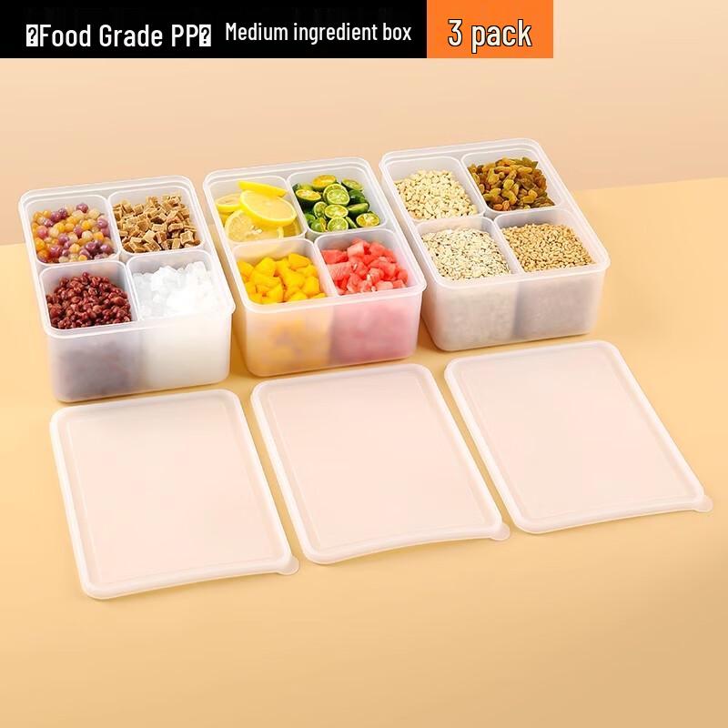 

Коммерческие пластиковые контейнеры для пищевых добавок с 4 отделениями (3-Pack)