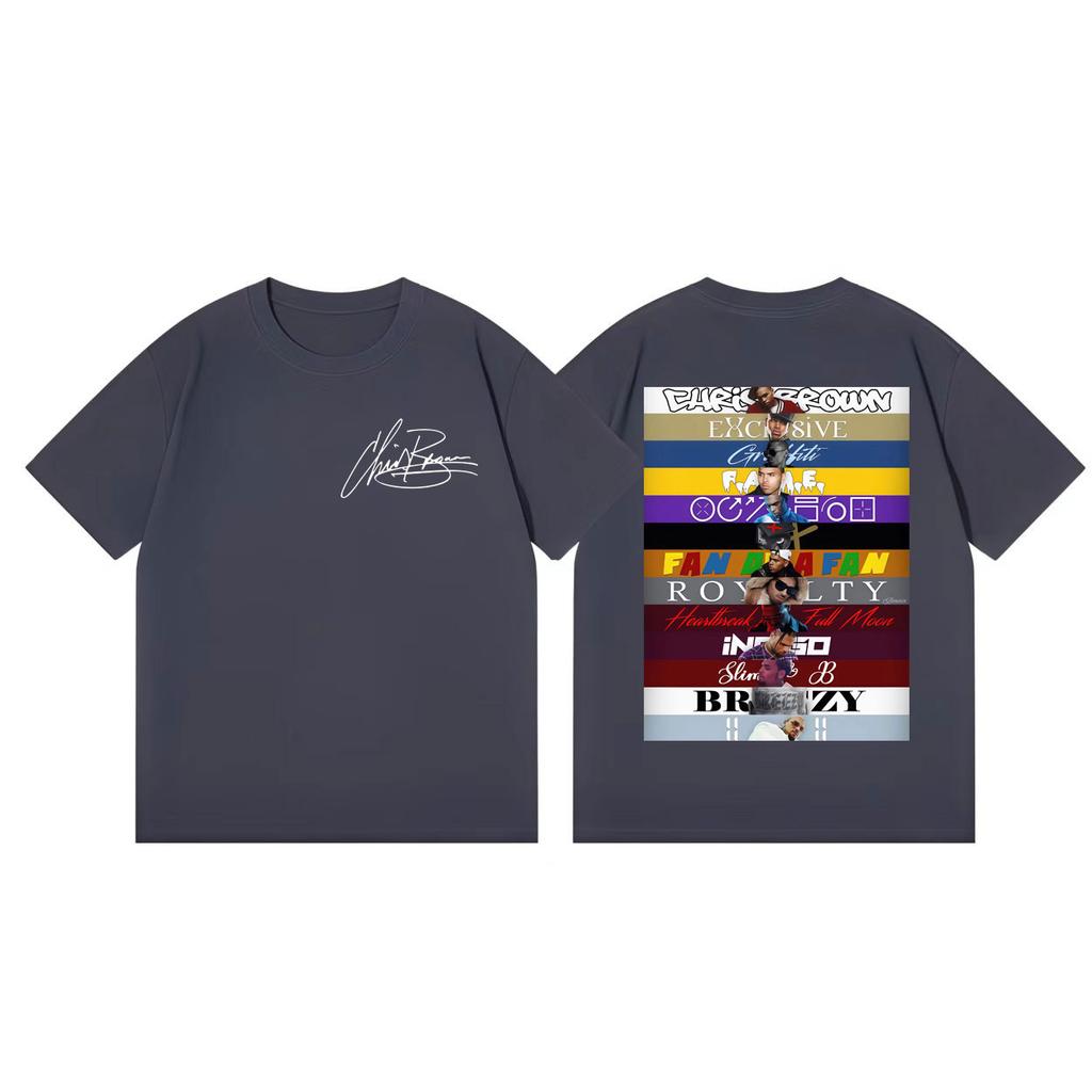 Rapper Chris Brown Album Poster Graphic T Shirts Streetwear Fashion Y2k Oversized Tshirts Unisex Women Casual Loose Cotton Tshirt