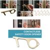 Portable Contactless Safety Door Opener Golden Alloy Key For No Touch Convenience