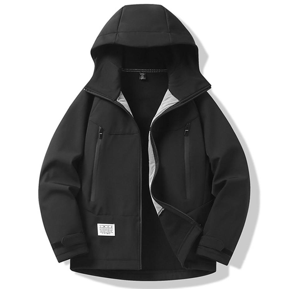 

Мужские куртки Пальто софтшелл Осень Зима Флисовая с капюшоном Ветровка Мужская Большой размер 11XL 10XL Куртки 6XL (101-109kg) чёрный