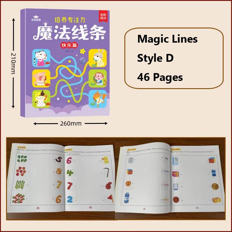 Kids Magic Line Drawing Book, 46 Pages Connect Dots Activity Workbook, Fun Way To Build Concentration & Hand-Eye Coordination