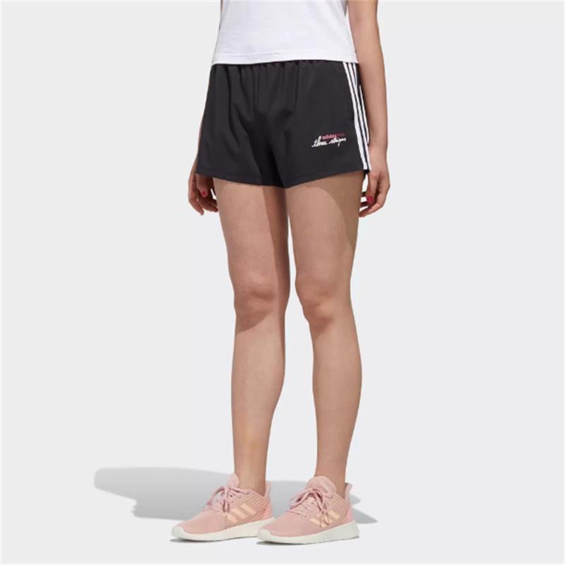 Adidas Neo Three Stripe Color Block Elastic Waist Casual Shorts Women Shorts Black GM2353
