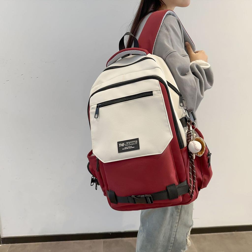 School bag Korean version ins tooling trendy cool teen multi-compartment leisure travel back