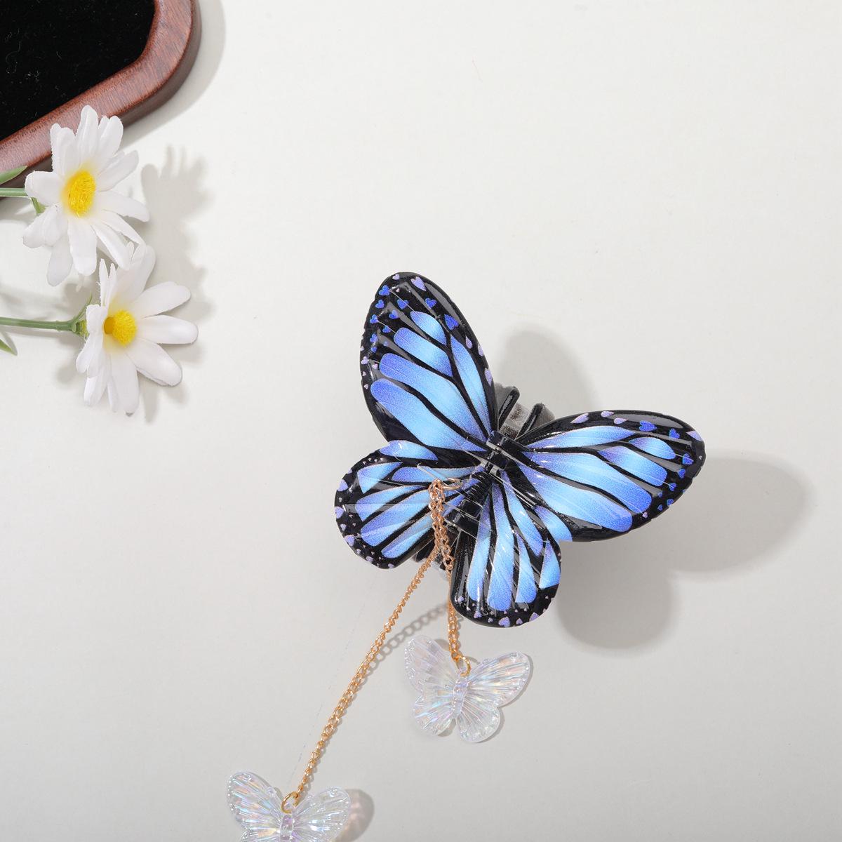 Модная заколка-краб с кисточкой и бабочкой - Стильный аксессуар для волос премиум-класса