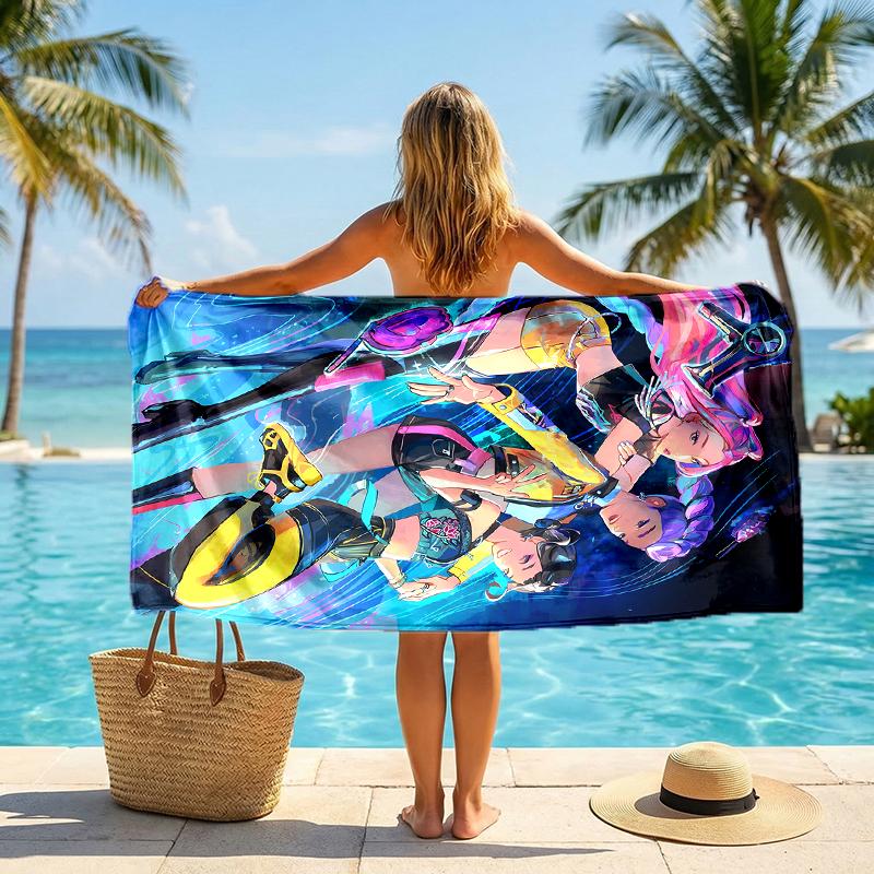 Kpop Hunter Fashion Beach Towel: Ideal for Summer Adventures Soft, absorbent and quick drying suitable for swimming and bathing