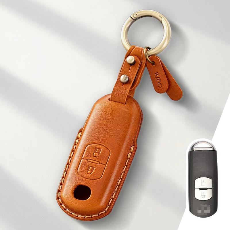 Key Case for Car Genuine Leather Protector For MAZDA 2 3 5 6 CX-3 CX-5 CX-7 CX-9 Atenz Miata MX5 Axela CX4 Key Case Cover Fob