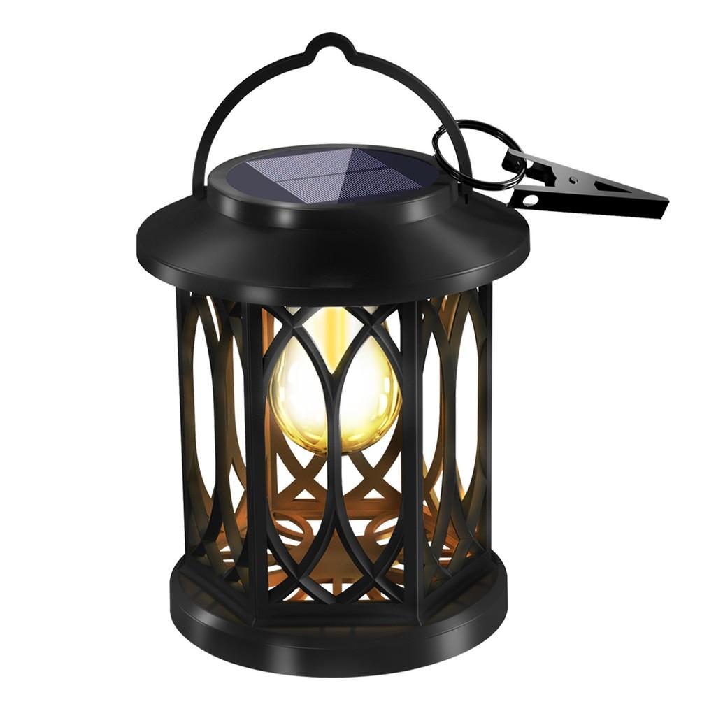 Solar Flame Lantern With Clip Outdoor Garden Landscape Lighting For Patio Decor