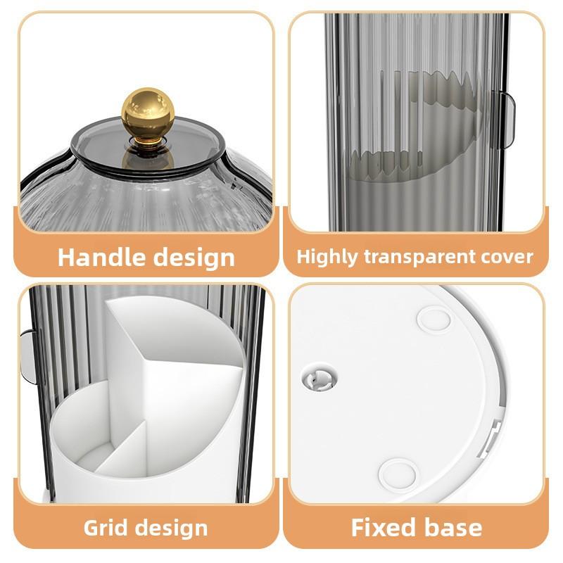 Birdcage Brush Holder Shelf Dustproof Compartment Desktop Cosmetic Organizer Rotating Makeup Brush Organizer Cartridge