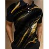 Neues Herren Print bunt gestreiftes Polohemd Lässiges Mode Herren Kurzarm Revershemden Große Größen Street Sommer Polyester Oberteile