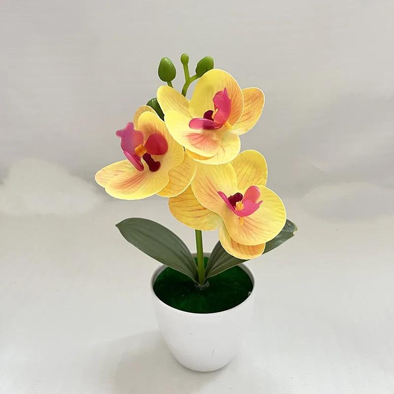 Artificial Phalaenopsis Bonsai Simulation Plants Pot Plants for Garden Table Home Bedroom Decoration Outdoor Fake Plant Ornament