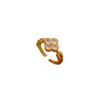 Real Gold Electroplated Open Ring, Women'S Lucky Grass Fashion Ring, Index Finger Ring, The Same Style, Simple And Cold Style