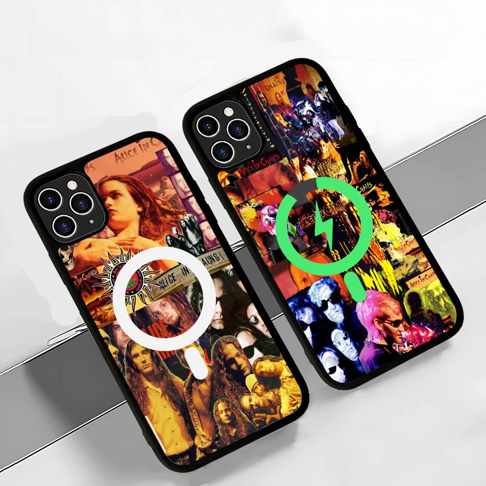 Music A-Alice In C-Chains Magnetic Phone Case For IPhone 16 15 14 13 12 11 17 Pro Max Plus Wireless Charge Cover