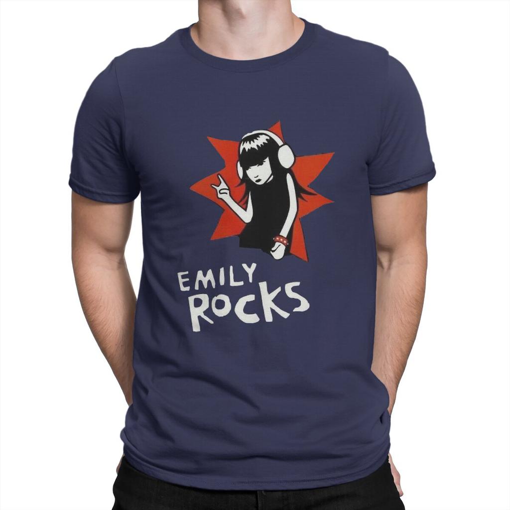 Humorous Classic T-Shirt for Men  Pure Cotton T Shirt Emily The Strange Cartoon Movie Short Sleeve Tee Shirt New Arrival Tops