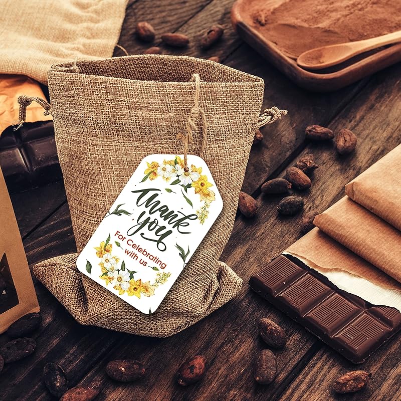 

Clickedin - Thank You Tags For Packaging, Customized Packing Tags For Small Business 500 Pieces With Natural Jute Twine 500