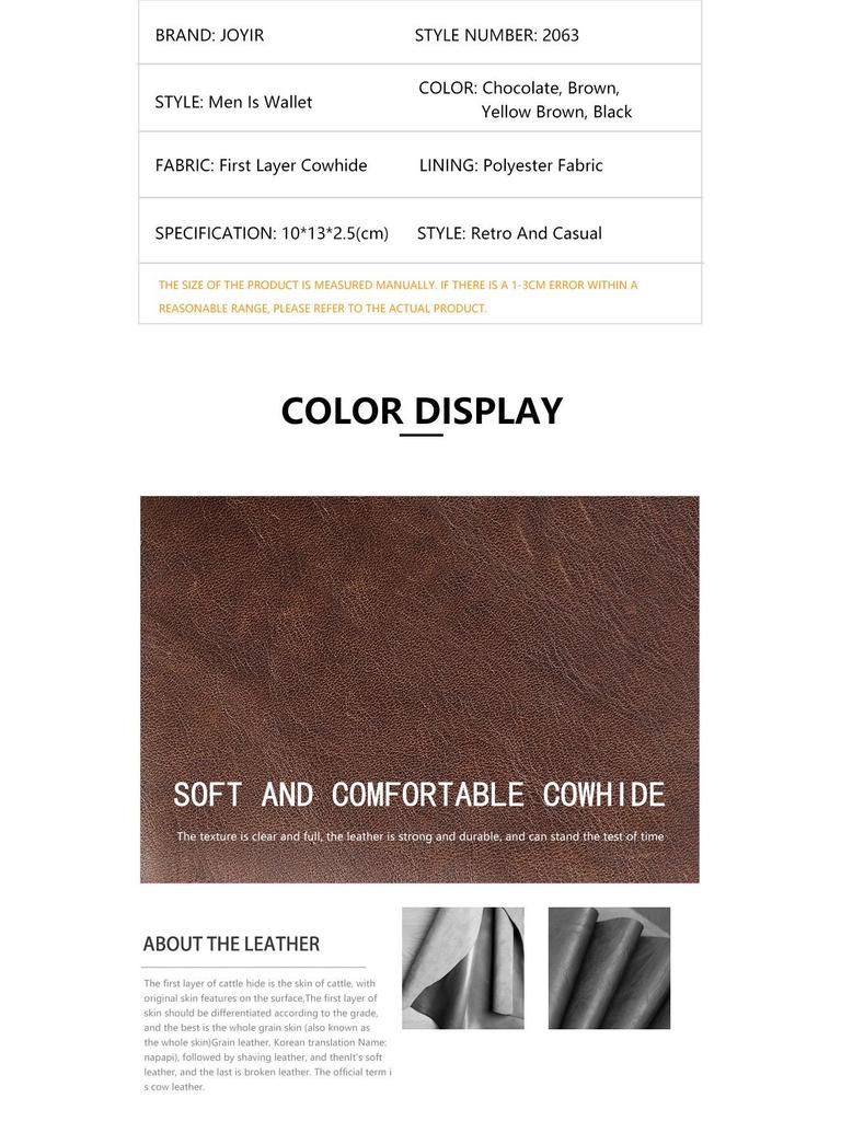 Men's Vintage Genuine Leather Wallet - Large Capacity Coin Purse, Card Holder & Multifunctional Clutch