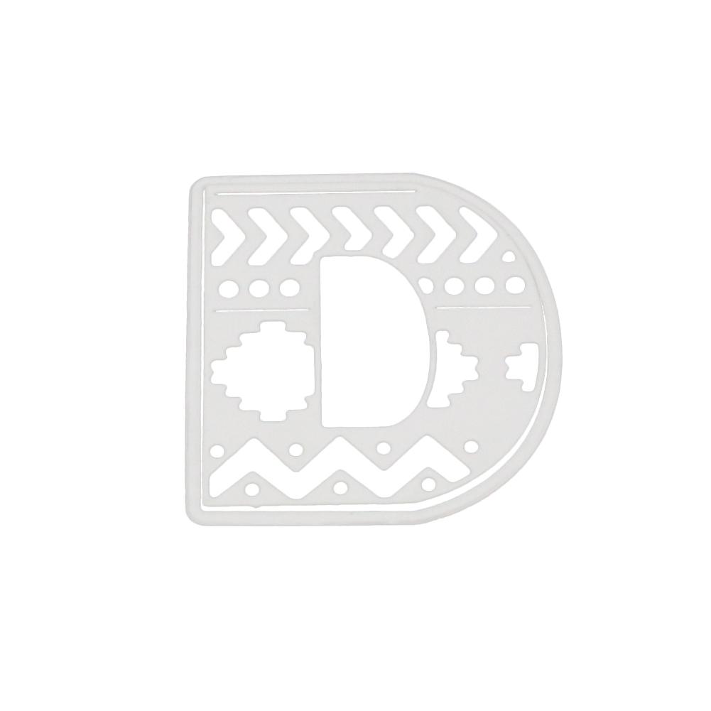 Capital Letter D Frame Metal Silvery Stencil Embossing Cutting Dies For Diy Scrapbooking Paper Album Cards Making