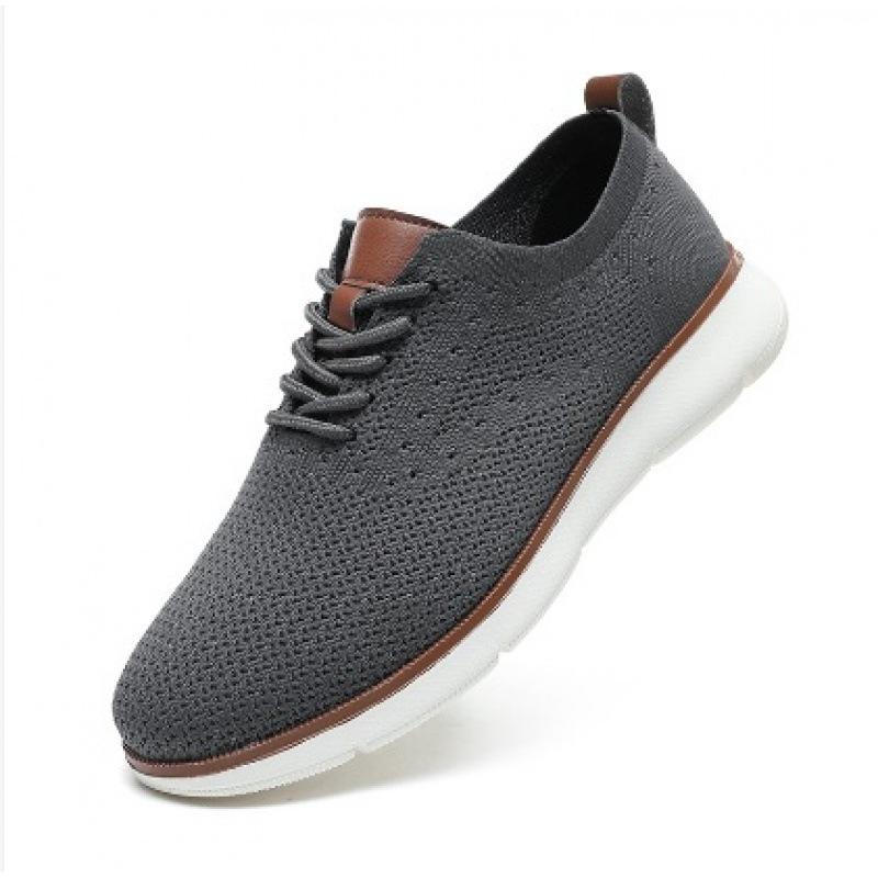 Cheap autumn large size breathable fly-woven flats lightweight casual shoes